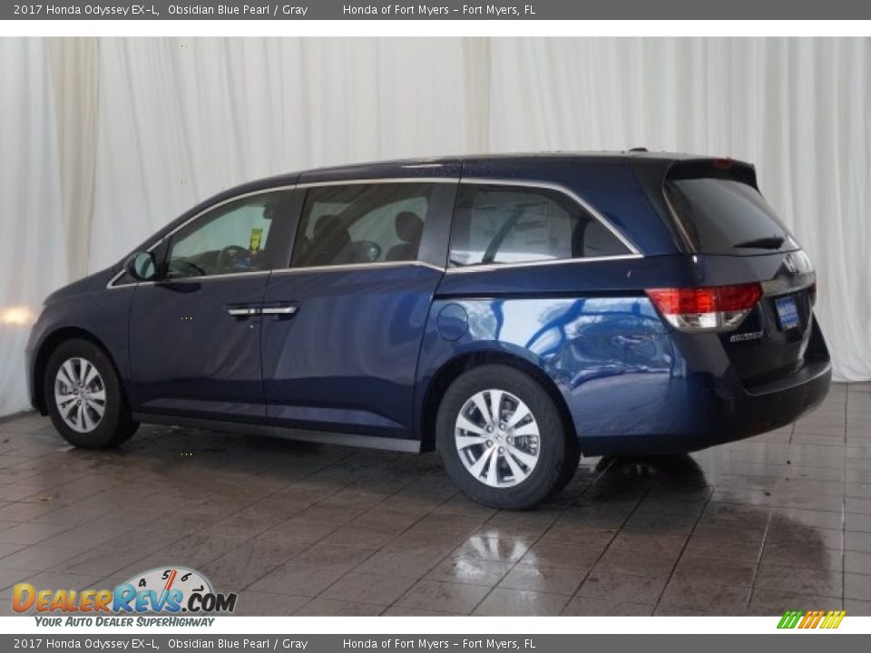 2017 Honda Odyssey EX-L Obsidian Blue Pearl / Gray Photo #8