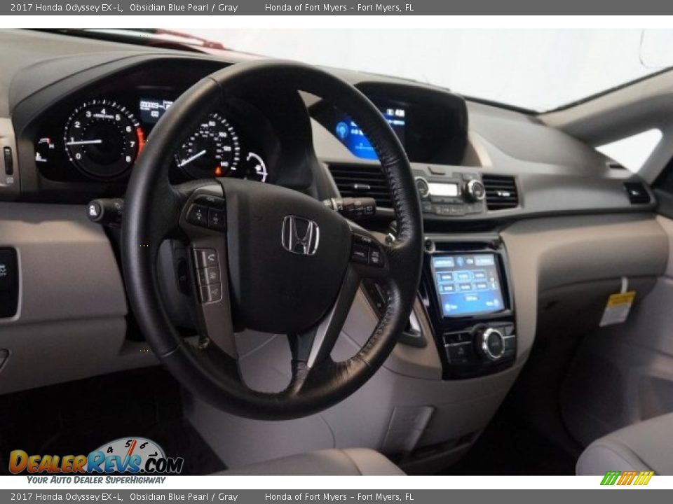 2017 Honda Odyssey EX-L Obsidian Blue Pearl / Gray Photo #11