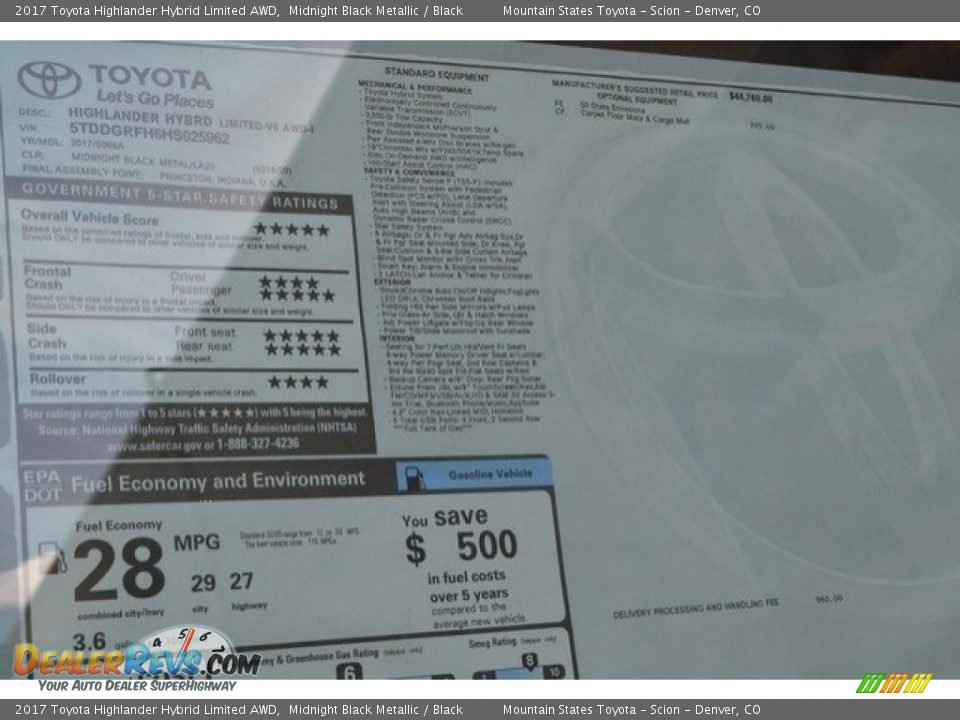 2017 Toyota Highlander Hybrid Limited AWD Midnight Black Metallic / Black Photo #11