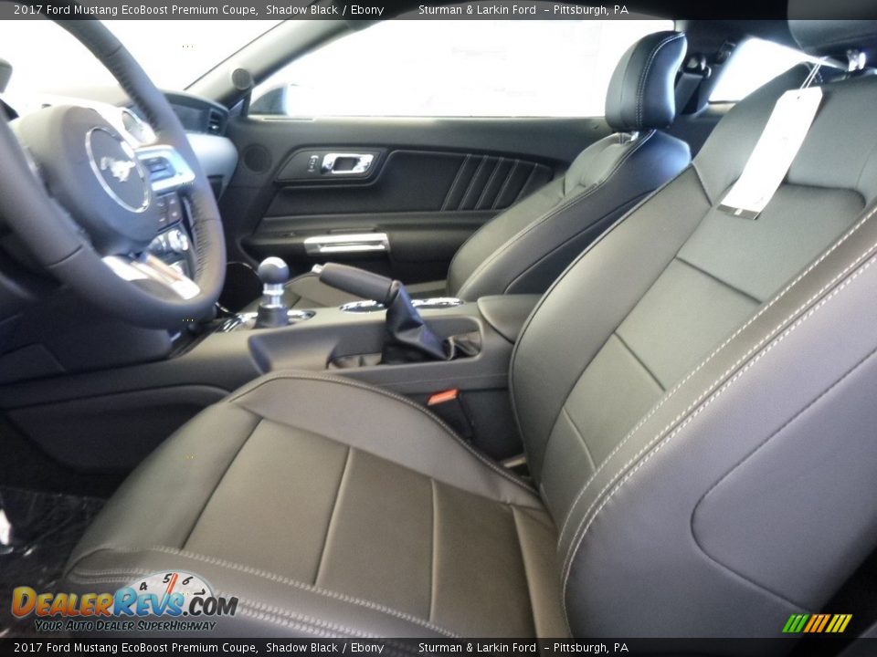 Ebony Interior - 2017 Ford Mustang EcoBoost Premium Coupe Photo #6