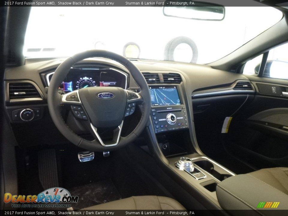 2017 Ford Fusion Sport AWD Shadow Black / Dark Earth Grey Photo #9