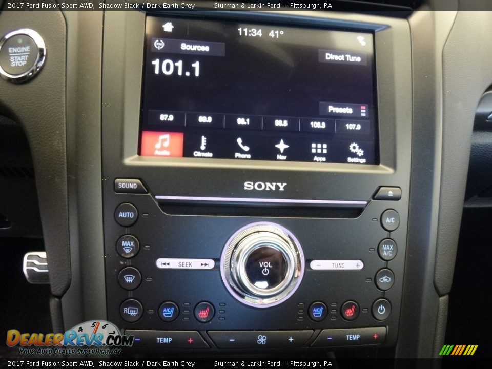 2017 Ford Fusion Sport AWD Shadow Black / Dark Earth Grey Photo #15