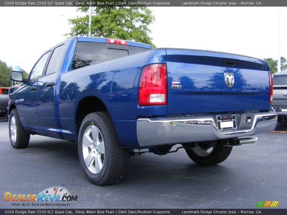 2009 Dodge Ram 1500 SLT Quad Cab Deep Water Blue Pearl / Dark Slate/Medium Graystone Photo #2