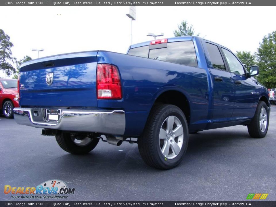2009 Dodge Ram 1500 SLT Quad Cab Deep Water Blue Pearl / Dark Slate/Medium Graystone Photo #3