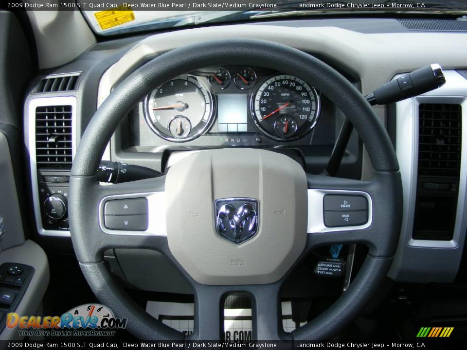 2009 Dodge Ram 1500 SLT Quad Cab Deep Water Blue Pearl / Dark Slate/Medium Graystone Photo #10
