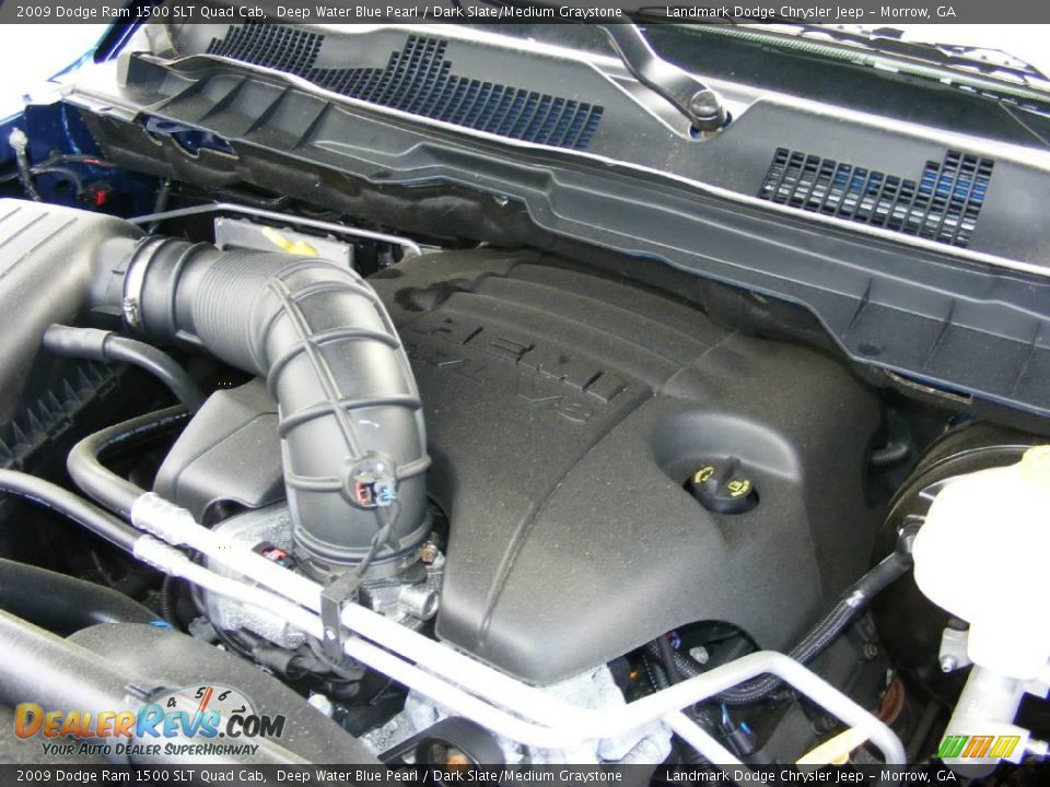 2009 Dodge Ram 1500 SLT Quad Cab Deep Water Blue Pearl / Dark Slate/Medium Graystone Photo #11
