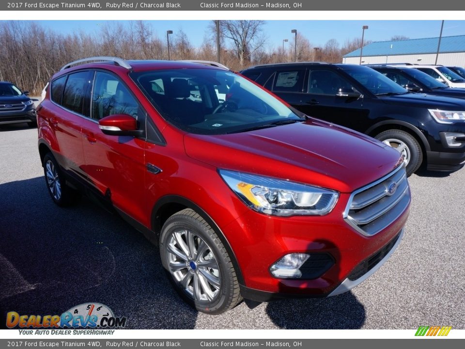 2017 Ford Escape Titanium 4WD Ruby Red / Charcoal Black Photo #1