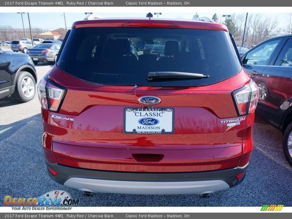 2017 Ford Escape Titanium 4WD Ruby Red / Charcoal Black Photo #3
