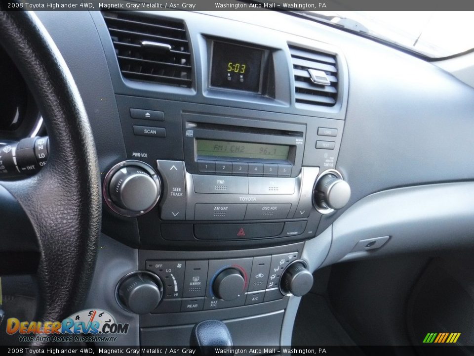 2008 Toyota Highlander 4WD Magnetic Gray Metallic / Ash Gray Photo #17