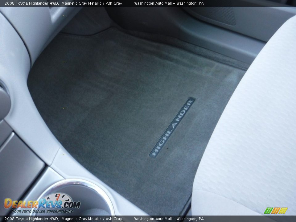 2008 Toyota Highlander 4WD Magnetic Gray Metallic / Ash Gray Photo #18