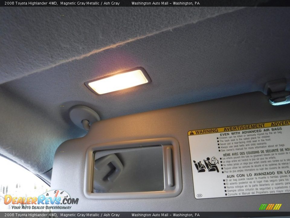 2008 Toyota Highlander 4WD Magnetic Gray Metallic / Ash Gray Photo #22