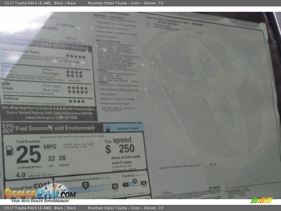 2017 Toyota RAV4 LE AWD Black / Black Photo #10