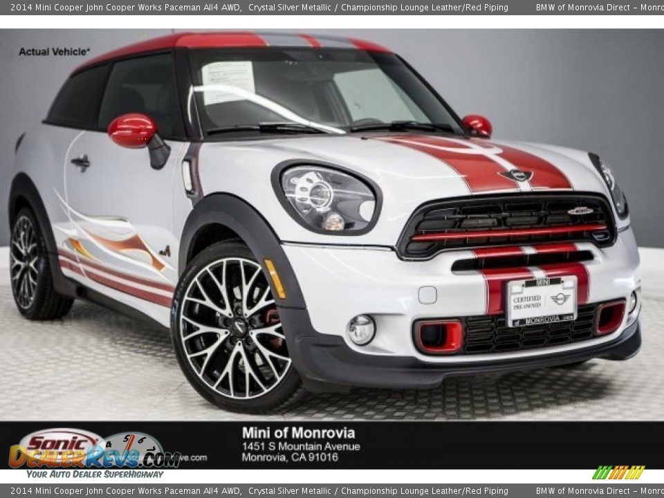 2014 Mini Cooper John Cooper Works Paceman All4 AWD Crystal Silver Metallic / Championship Lounge Leather/Red Piping Photo #1