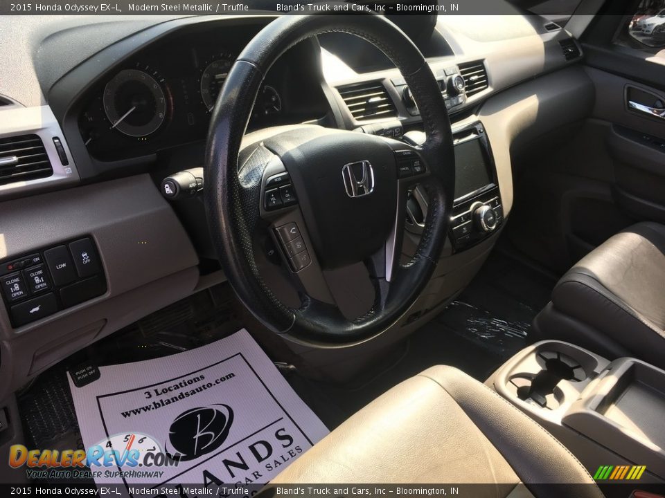 2015 Honda Odyssey EX-L Modern Steel Metallic / Truffle Photo #15