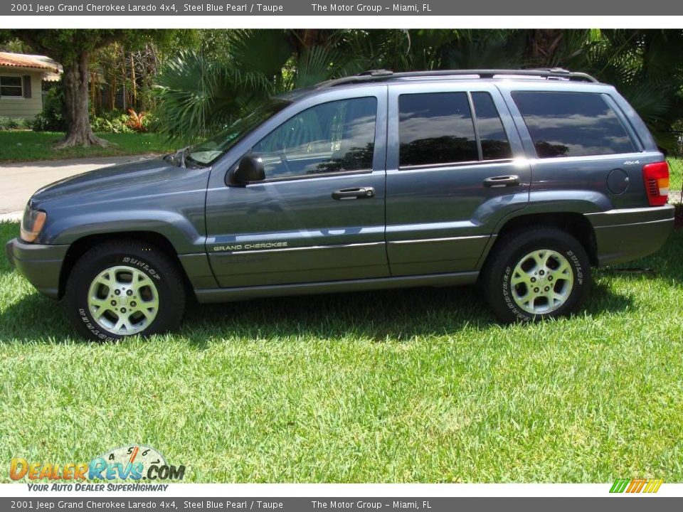 2001 Jeep Grand Cherokee Laredo 4x4 Steel Blue Pearl / Taupe Photo #4