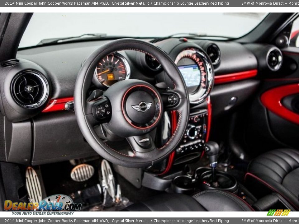 2014 Mini Cooper John Cooper Works Paceman All4 AWD Crystal Silver Metallic / Championship Lounge Leather/Red Piping Photo #20