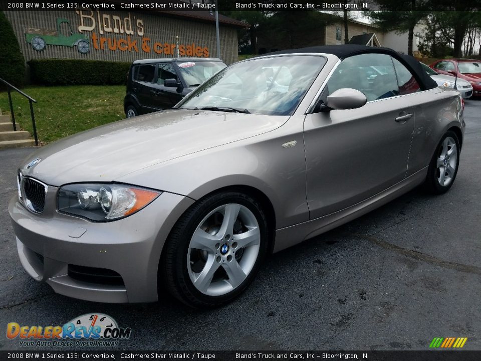 2008 BMW 1 Series 135i Convertible Cashmere Silver Metallic / Taupe Photo #1