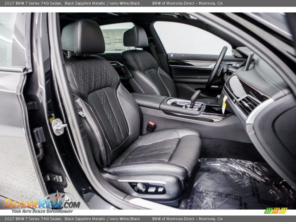 2017 BMW 7 Series 740i Sedan Black Sapphire Metallic / Ivory White/Black Photo #2