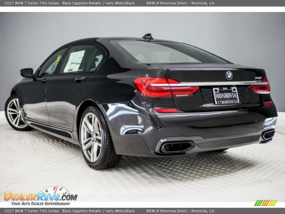 2017 BMW 7 Series 740i Sedan Black Sapphire Metallic / Ivory White/Black Photo #3