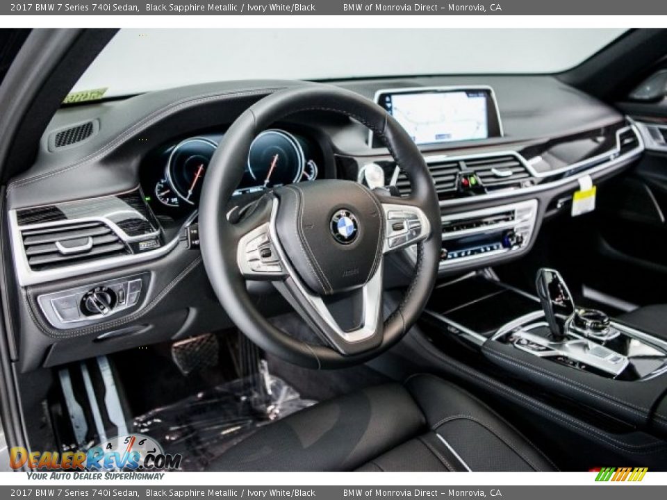 2017 BMW 7 Series 740i Sedan Black Sapphire Metallic / Ivory White/Black Photo #6