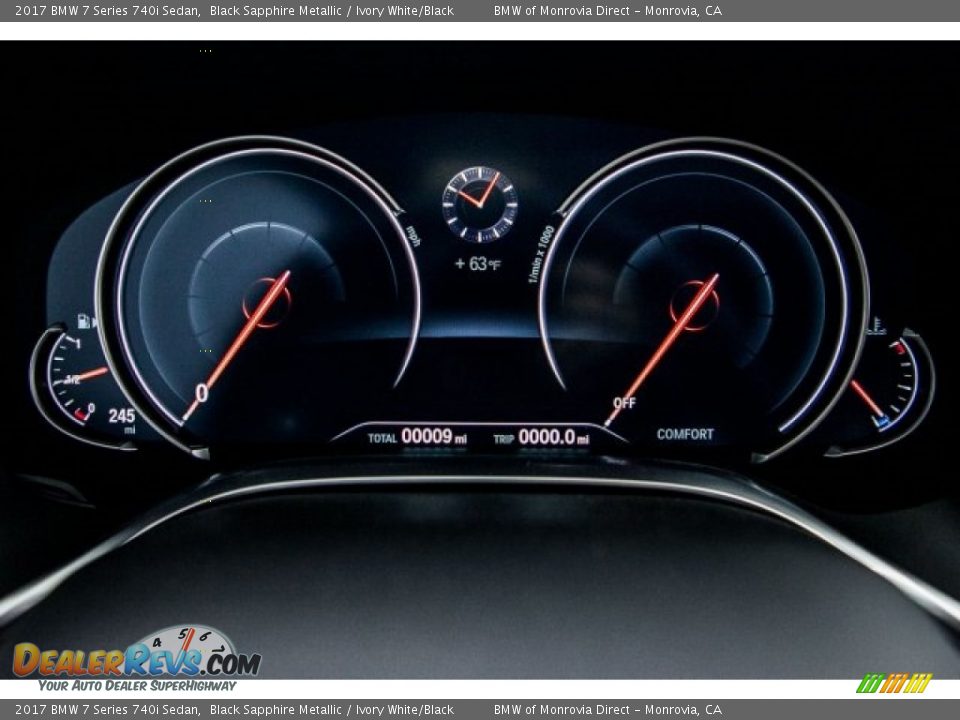 2017 BMW 7 Series 740i Sedan Black Sapphire Metallic / Ivory White/Black Photo #7