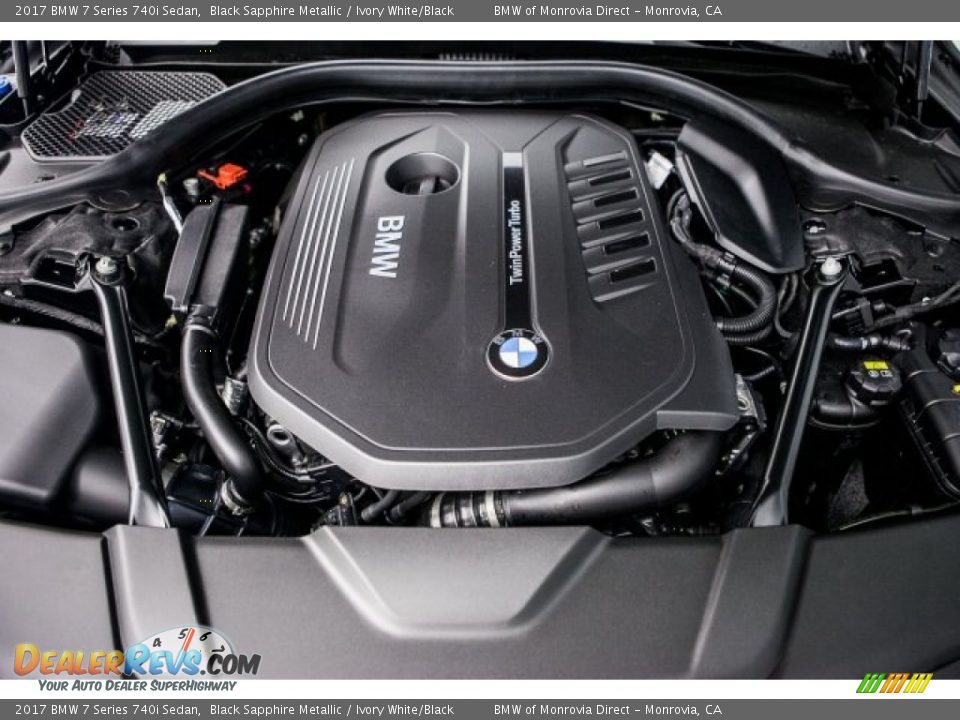 2017 BMW 7 Series 740i Sedan Black Sapphire Metallic / Ivory White/Black Photo #8