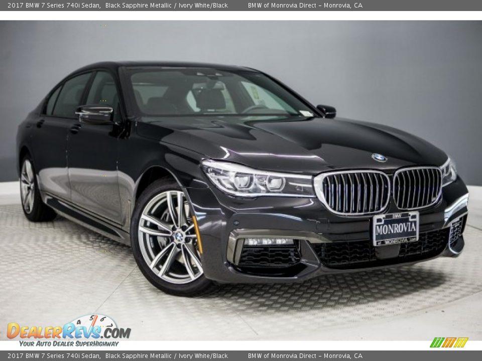 2017 BMW 7 Series 740i Sedan Black Sapphire Metallic / Ivory White/Black Photo #12