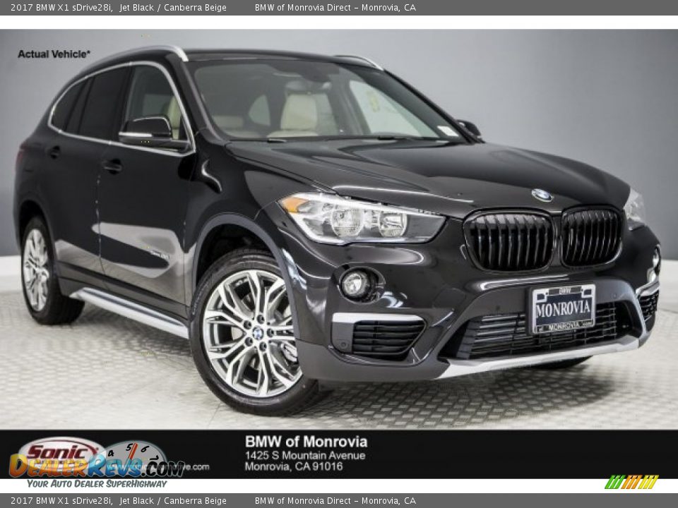 2017 BMW X1 sDrive28i Jet Black / Canberra Beige Photo #1
