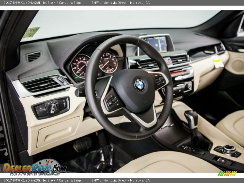 2017 BMW X1 sDrive28i Jet Black / Canberra Beige Photo #6