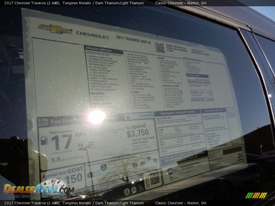 2017 Chevrolet Traverse LS AWD Tungsten Metallic / Dark Titanium/Light Titanium Photo #6