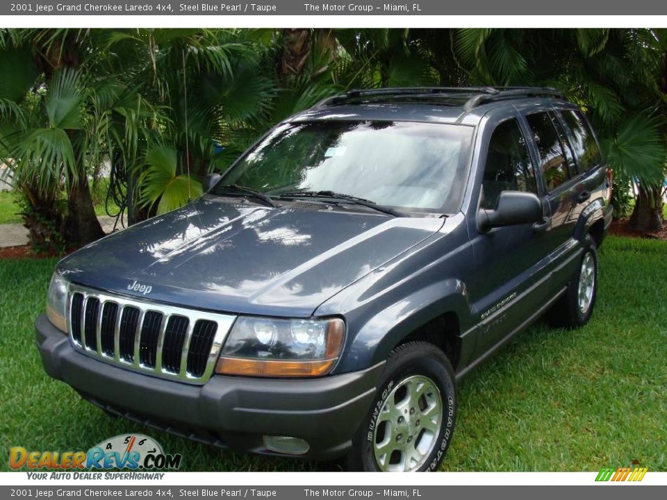 2001 Jeep Grand Cherokee Laredo 4x4 Steel Blue Pearl / Taupe Photo #26