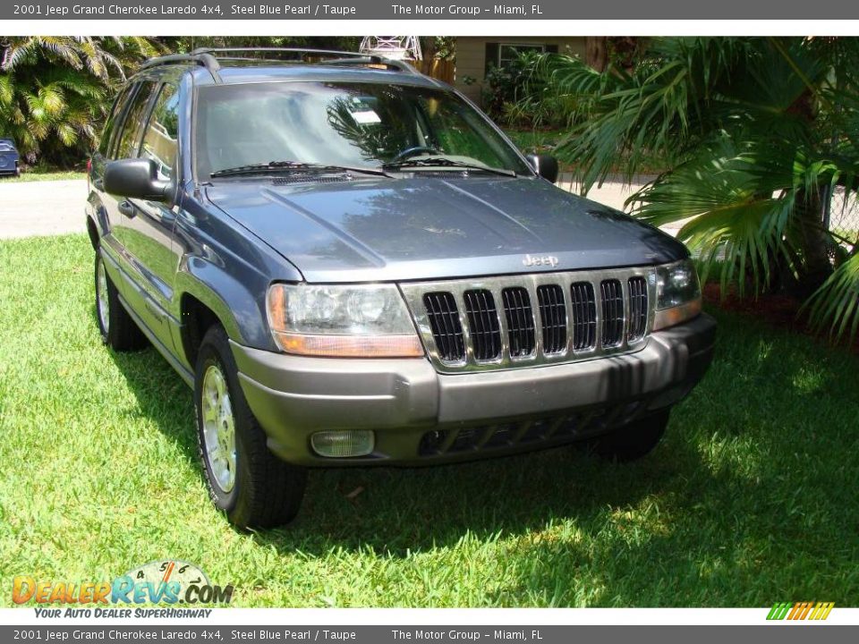 2001 Jeep Grand Cherokee Laredo 4x4 Steel Blue Pearl / Taupe Photo #27