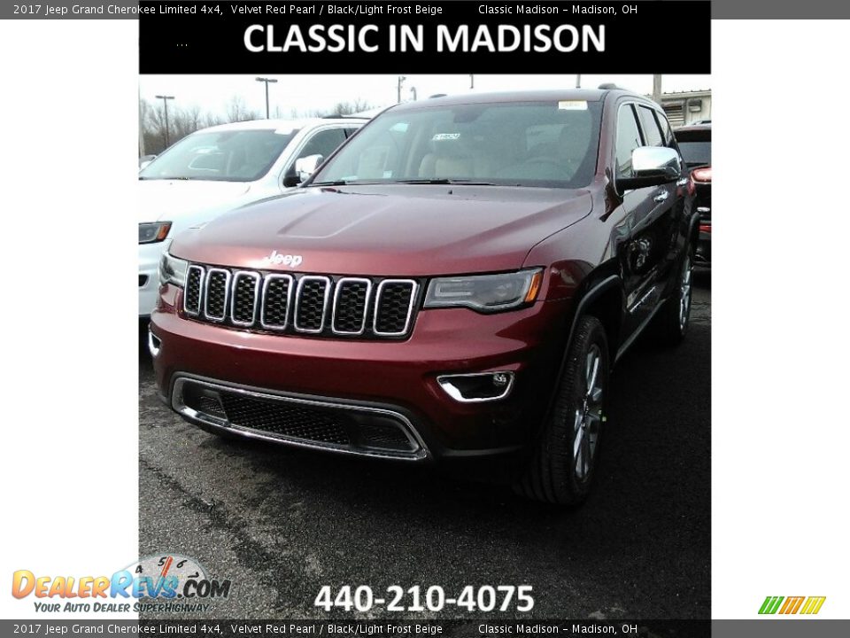 2017 Jeep Grand Cherokee Limited 4x4 Velvet Red Pearl / Black/Light Frost Beige Photo #1