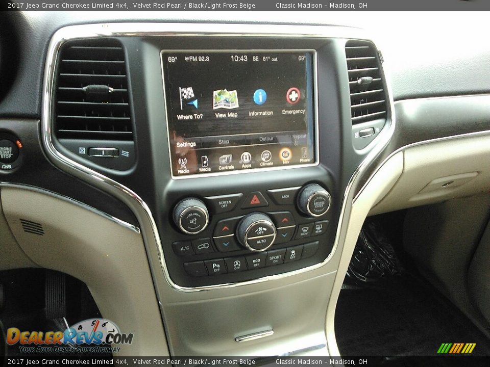 2017 Jeep Grand Cherokee Limited 4x4 Velvet Red Pearl / Black/Light Frost Beige Photo #12