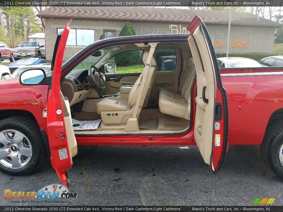 2011 Chevrolet Silverado 1500 LTZ Extended Cab 4x4 Victory Red / Dark Cashmere/Light Cashmere Photo #11