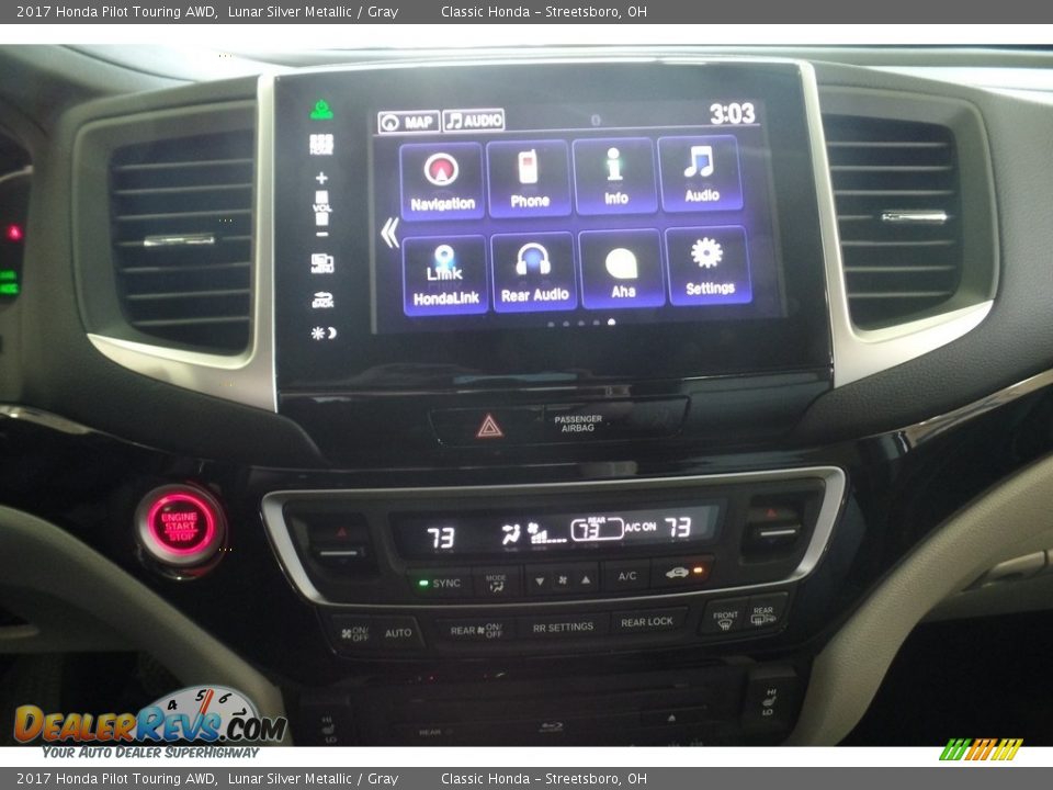 2017 Honda Pilot Touring AWD Lunar Silver Metallic / Gray Photo #13
