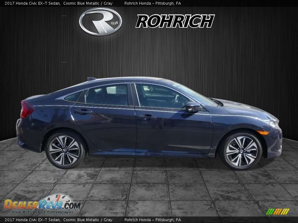 2017 Honda Civic EX-T Sedan Cosmic Blue Metallic / Gray Photo #2