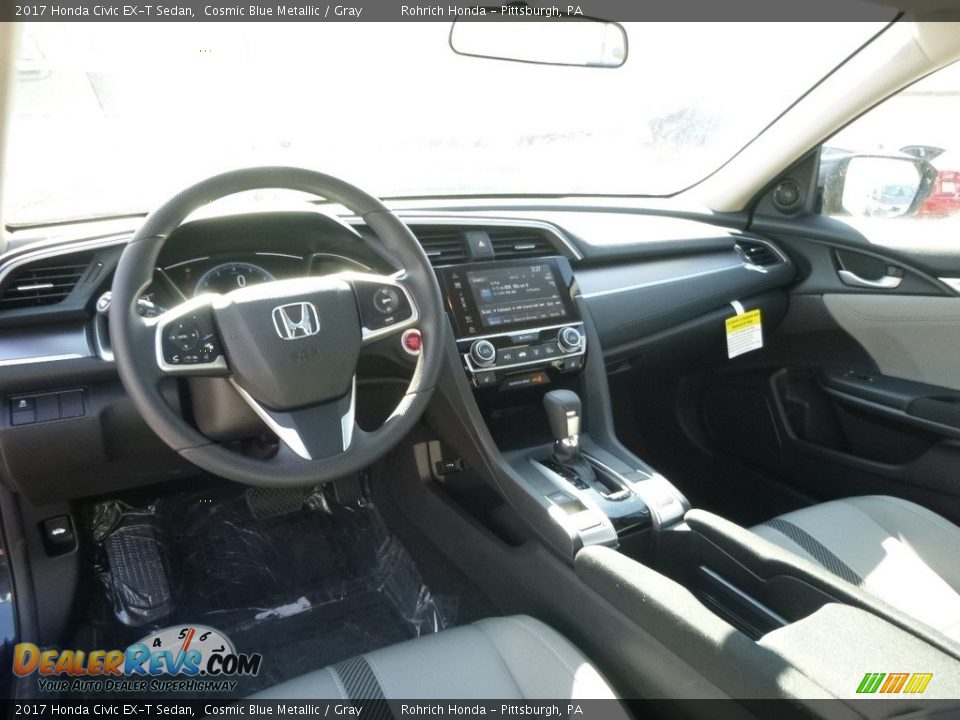 2017 Honda Civic EX-T Sedan Cosmic Blue Metallic / Gray Photo #8