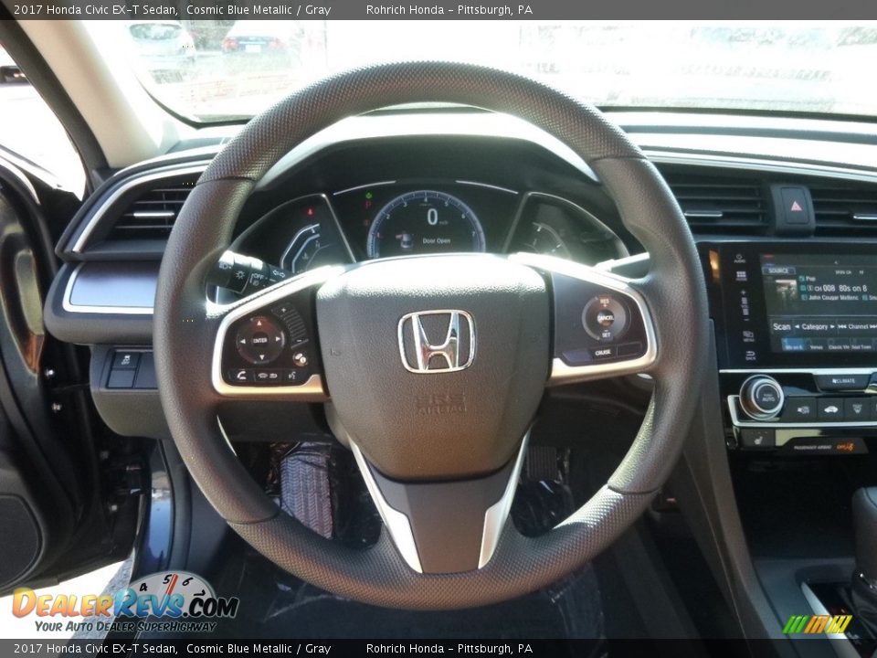2017 Honda Civic EX-T Sedan Cosmic Blue Metallic / Gray Photo #11