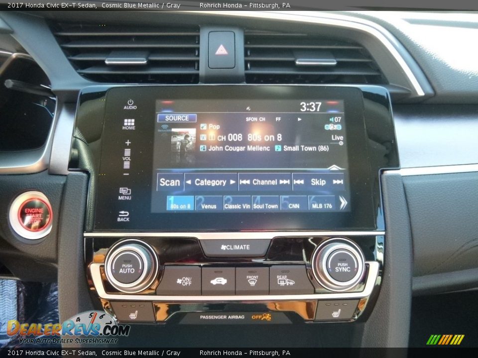 2017 Honda Civic EX-T Sedan Cosmic Blue Metallic / Gray Photo #13