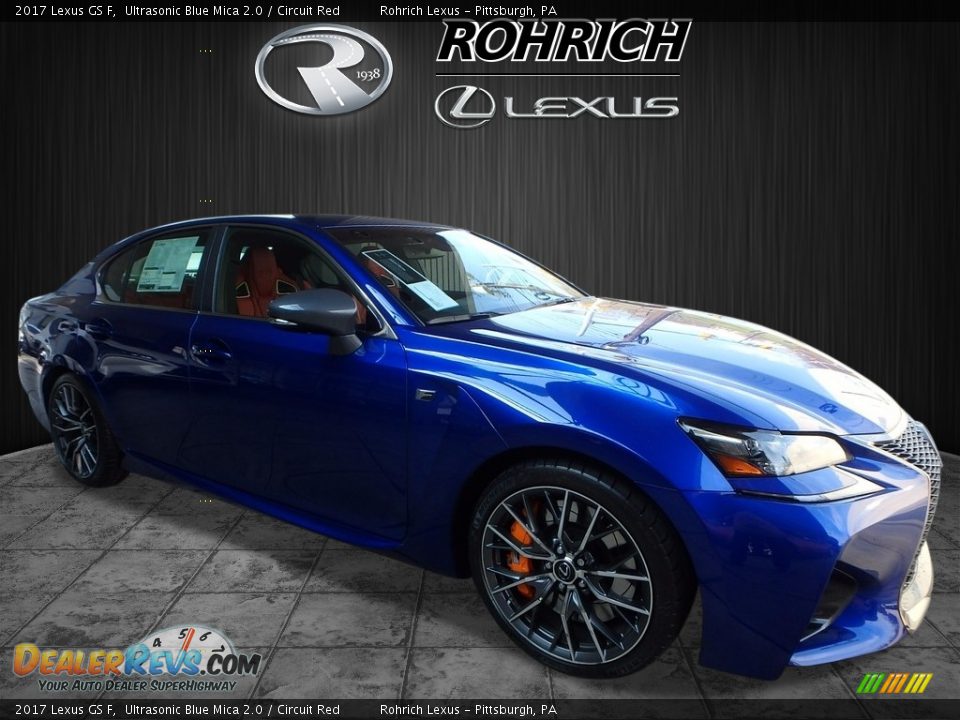 2017 Lexus GS F Ultrasonic Blue Mica 2.0 / Circuit Red Photo #1