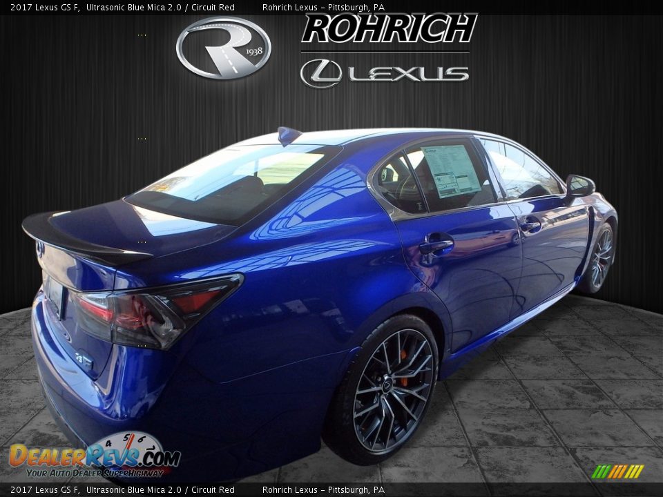 2017 Lexus GS F Ultrasonic Blue Mica 2.0 / Circuit Red Photo #2