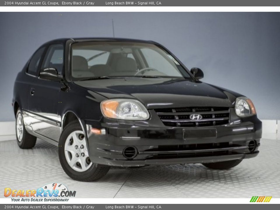 2004 Hyundai Accent GL Coupe Ebony Black / Gray Photo #12