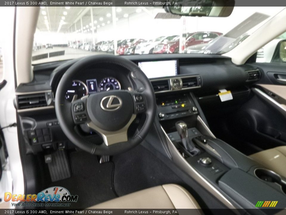 2017 Lexus IS 300 AWD Eminent White Pearl / Chateau Beige Photo #8