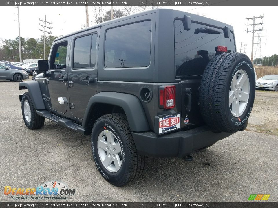 2017 Jeep Wrangler Unlimited Sport 4x4 Granite Crystal Metallic / Black Photo #4