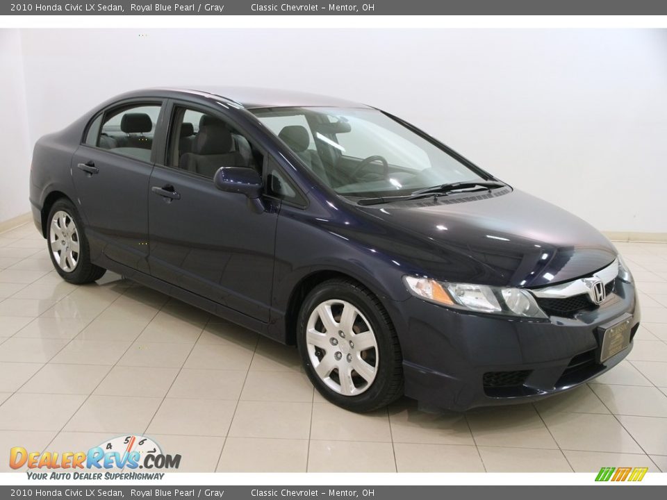 2010 Honda Civic LX Sedan Royal Blue Pearl / Gray Photo #1