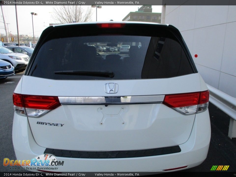 2014 Honda Odyssey EX-L White Diamond Pearl / Gray Photo #5