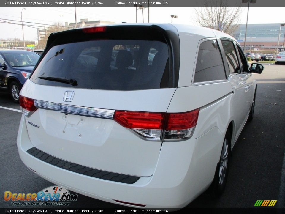 2014 Honda Odyssey EX-L White Diamond Pearl / Gray Photo #6