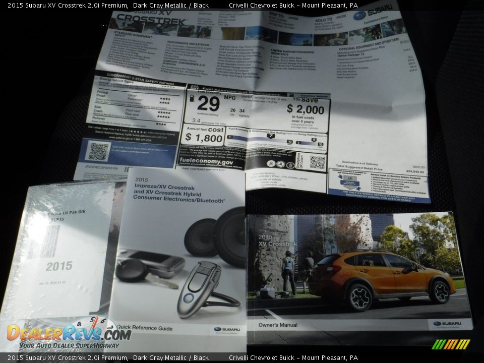 2015 Subaru XV Crosstrek 2.0i Premium Dark Gray Metallic / Black Photo #32