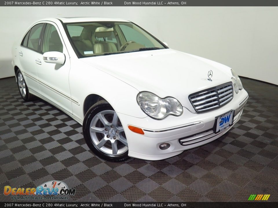 2007 Mercedes-Benz C 280 4Matic Luxury Arctic White / Black Photo #2